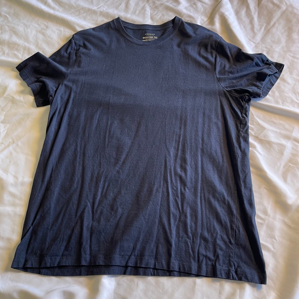 Sonoma‎ Goods for Life Mens Weekend Tee Navy Blue Short Sleeve Crewneck Shirt XL